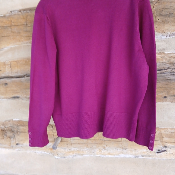 Designers Originals Raspberry Pink V Neck Silk Blend Cardigan Size LP - Picture 7 of 10